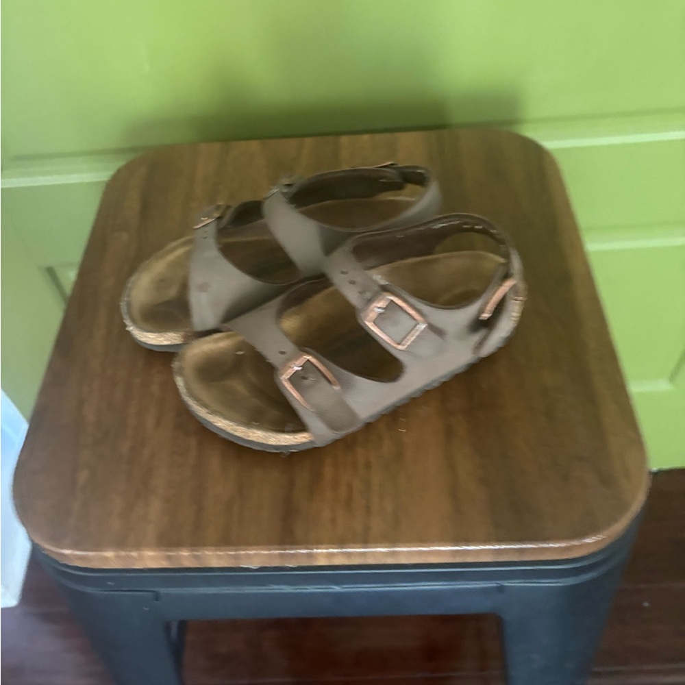 Kids Brown Adjustable Double-Strap Sandals